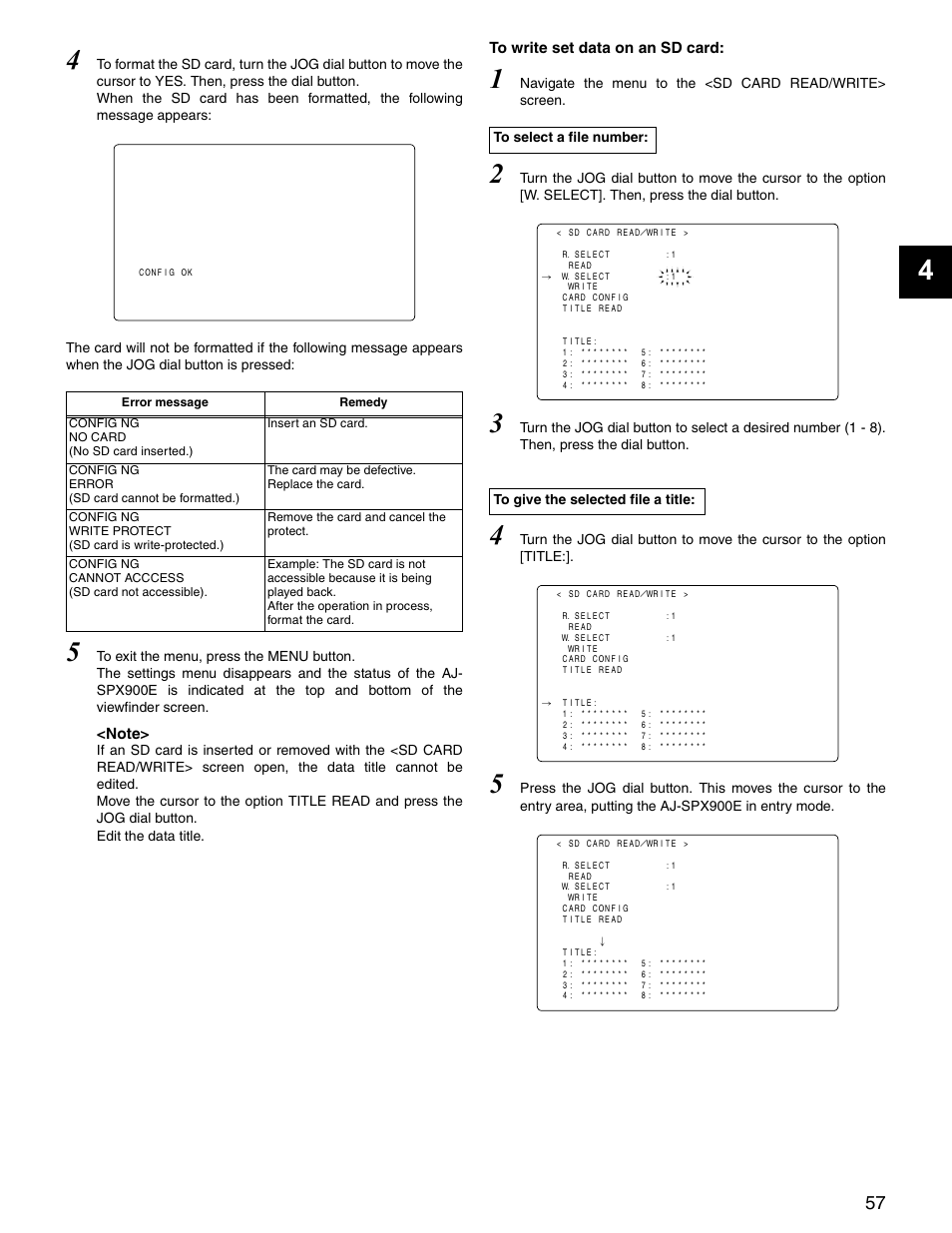 Panasonic SPX900 User Manual | Page 57 / 118
