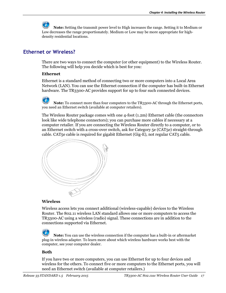 Ethernet or wireless | ARRIS TR3300-AC Users Guide User Manual | Page 17 / 64