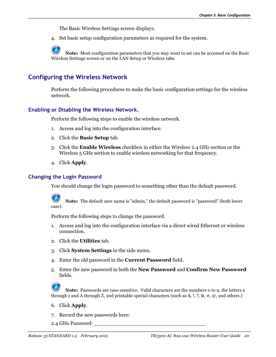 Configuring the wireless network | ARRIS TR3300-AC Users Guide User Manual | Page 20 / 64