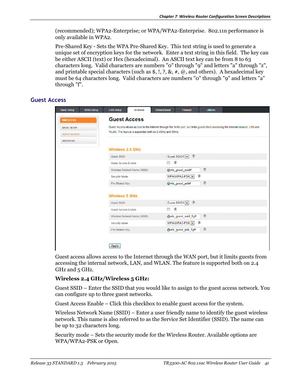 Guest access | ARRIS TR3300-AC Users Guide User Manual | Page 41 / 64