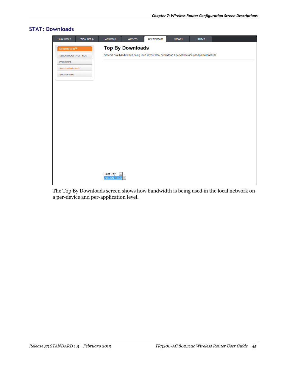 Stat: downloads | ARRIS TR3300-AC Users Guide User Manual | Page 45 / 64