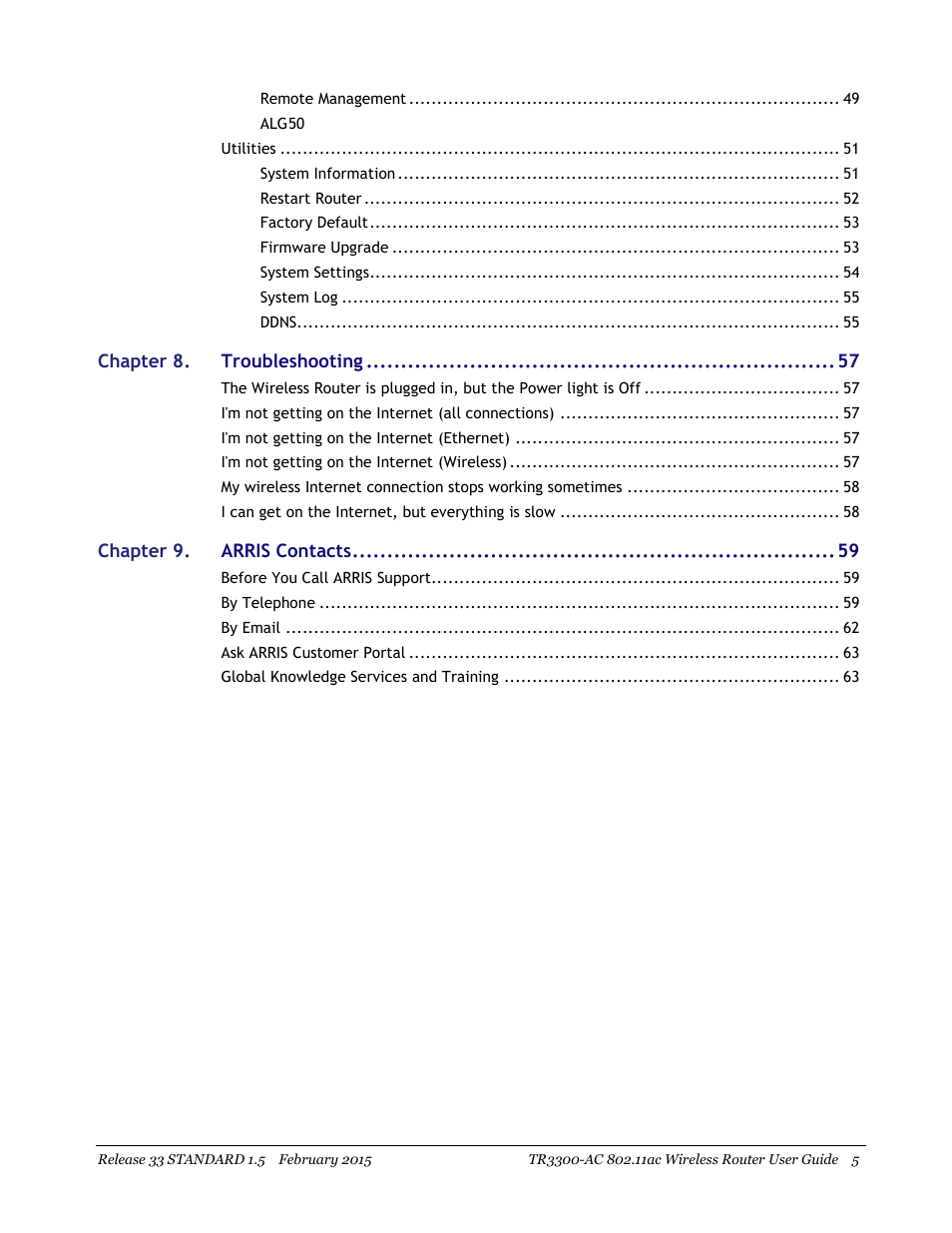 ARRIS TR3300-AC Users Guide User Manual | Page 5 / 64