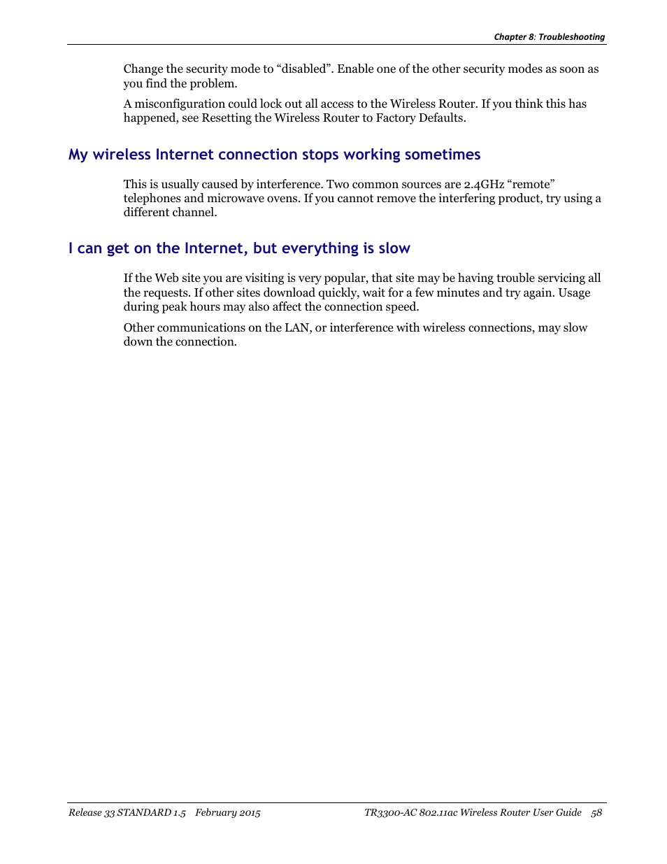 I can get on the internet, but everything is slow | ARRIS TR3300-AC Users Guide User Manual | Page 58 / 64