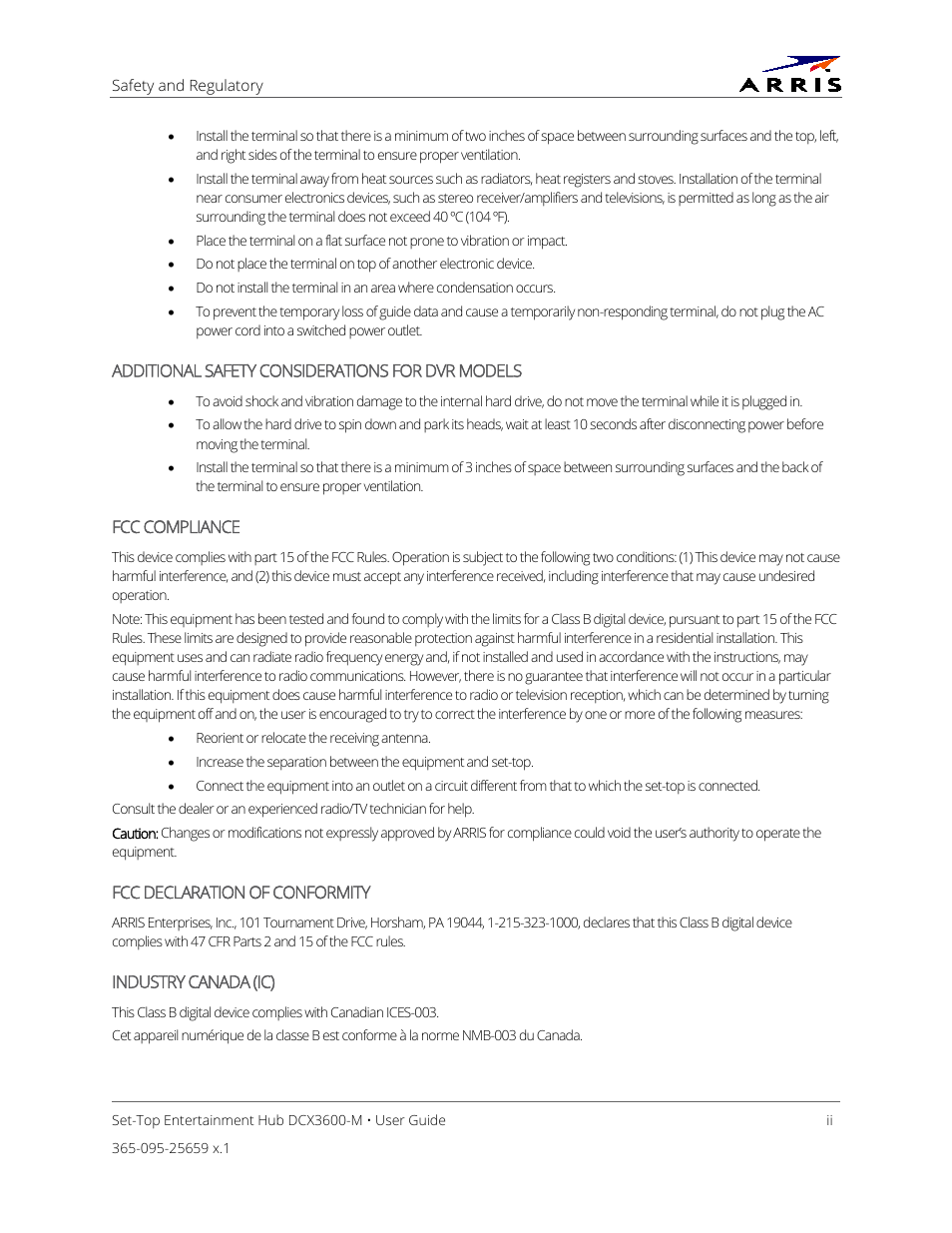 ARRIS DCX3600 User Guide User Manual | Page 4 / 42