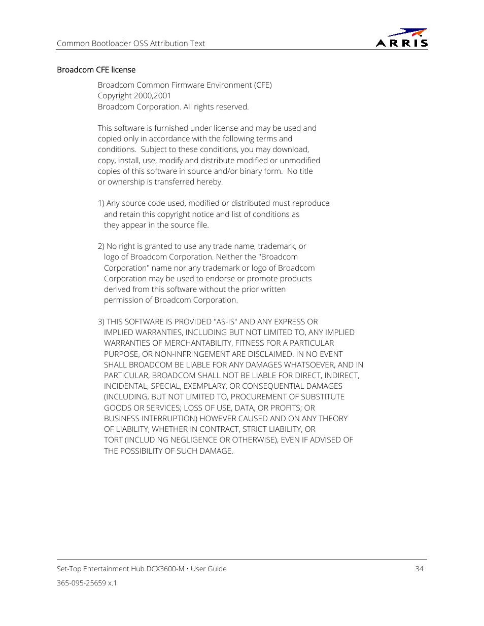 ARRIS DCX3600 User Guide User Manual | Page 41 / 42