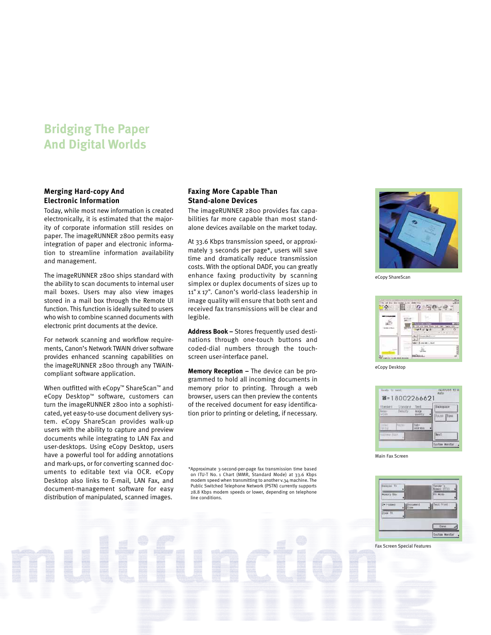 Bridging the paper and digital worlds | Canon IMAGERUNNER 2800 User Manual | Page 6 / 8