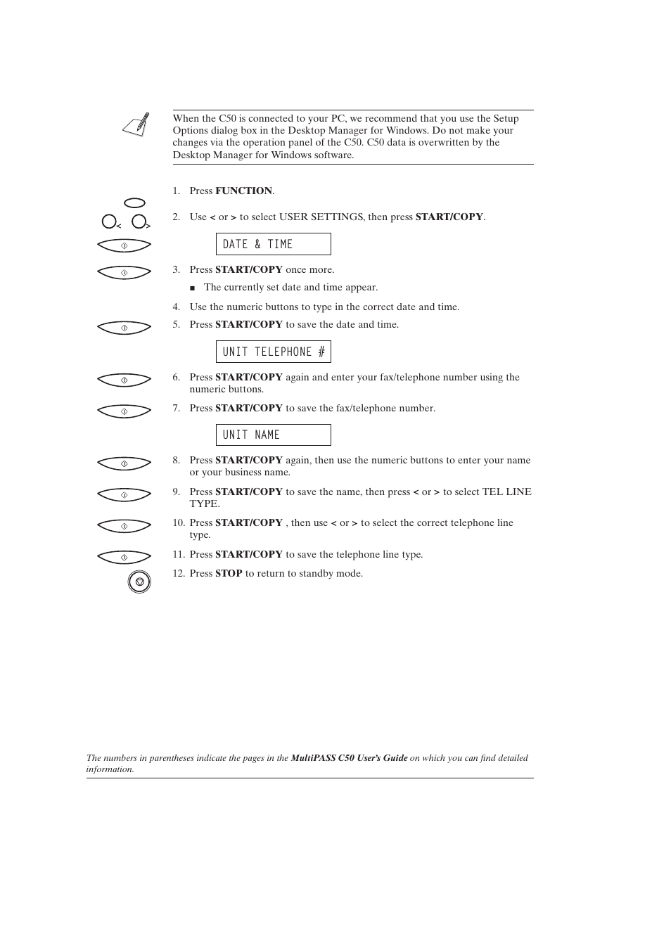 Entering your identification information (2-58) | Canon C50 User Manual | Page 10 / 48