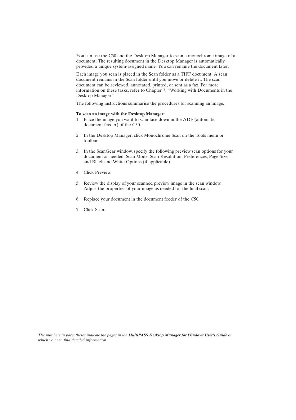 Scanning with the desktop manager (6-4) | Canon C50 User Manual | Page 33 / 48