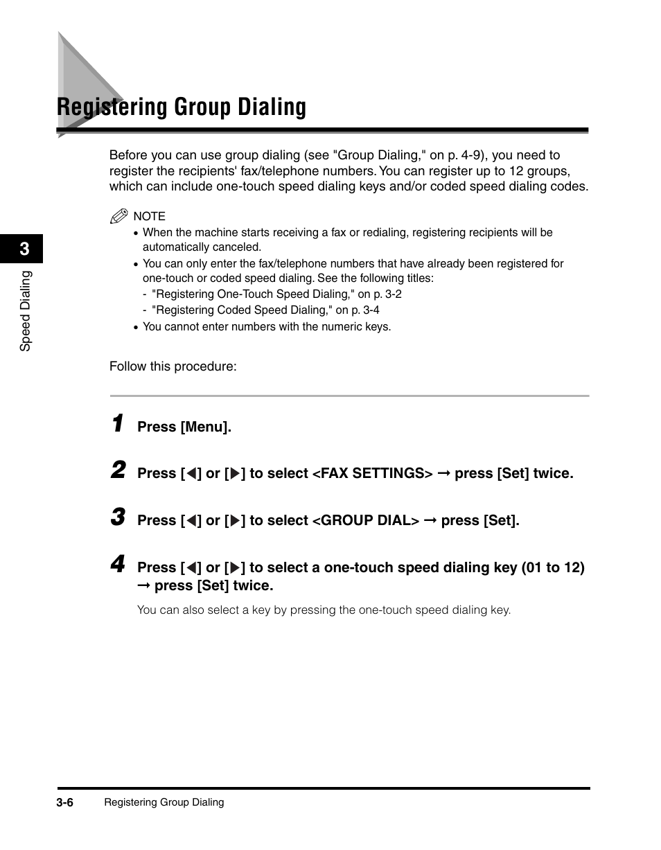 Registering group dialing | Canon MF5550 User Manual | Page 34 / 98
