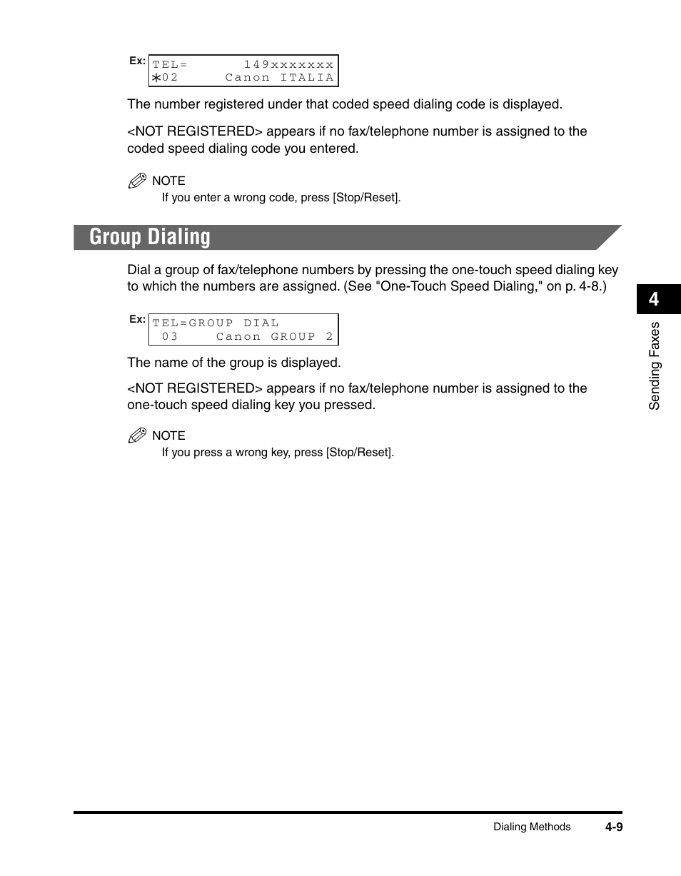 Group dialing | Canon MF5550 User Manual | Page 47 / 98