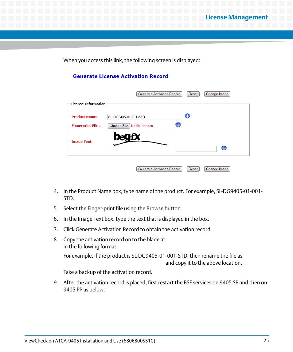 License management | Artesyn ViewCheck on ATCA-9405 Installation and Use (May 2014) User Manual | Page 25 / 96