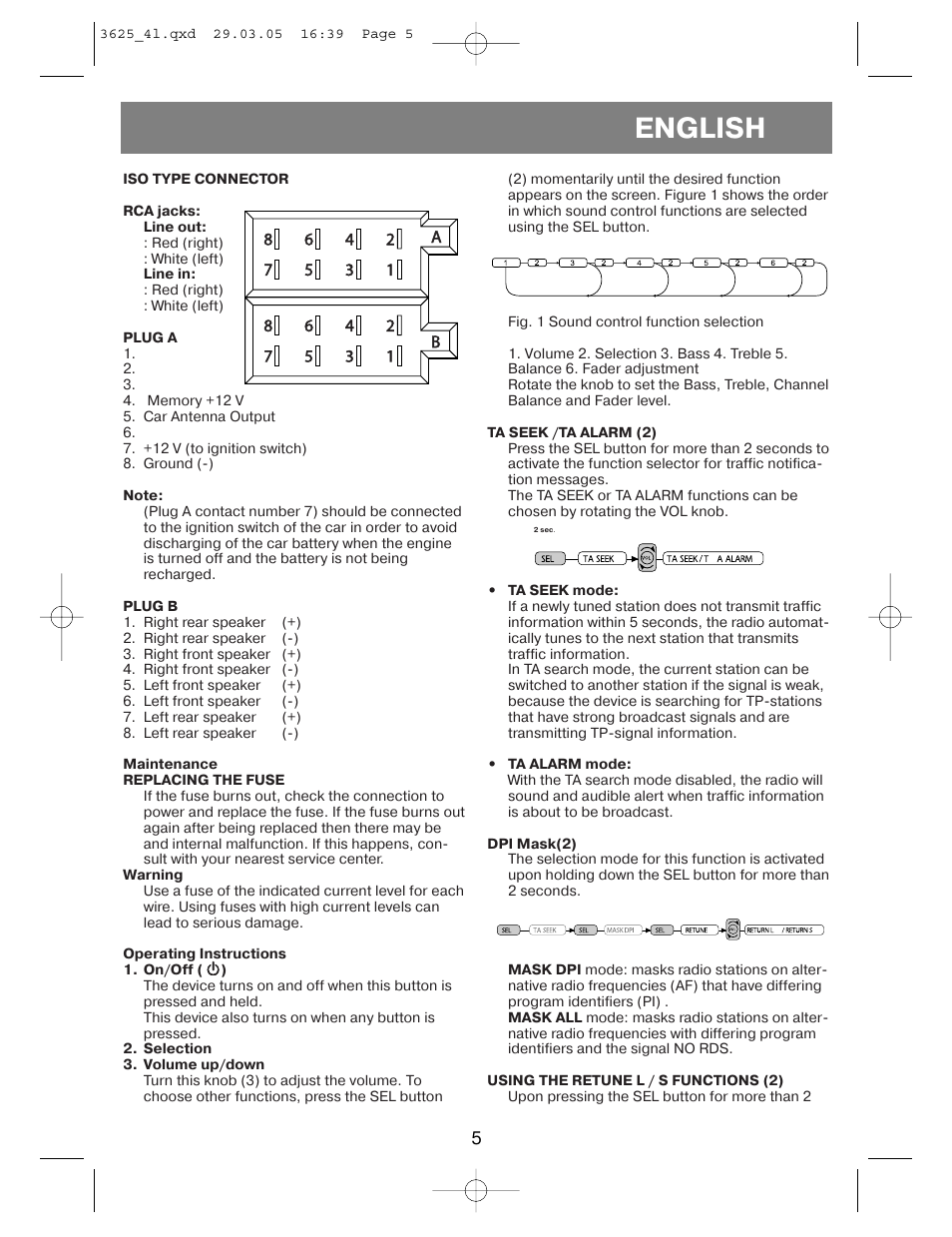 English | Vitek VT-3625 User Manual | Page 5 / 28