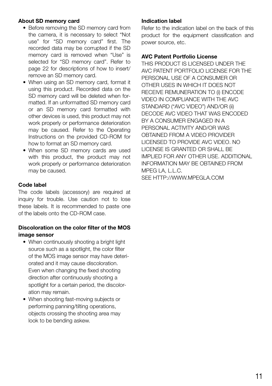 Audio Enhancement WV-SF448 User Manual | Page 11 / 40