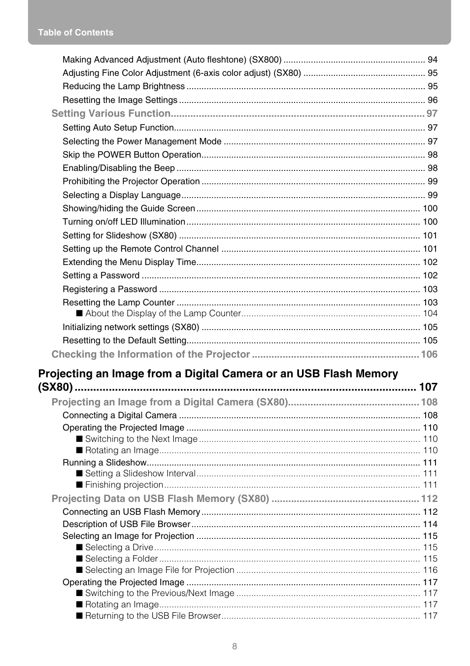 Canon HDMI SX800 User Manual | Page 8 / 154