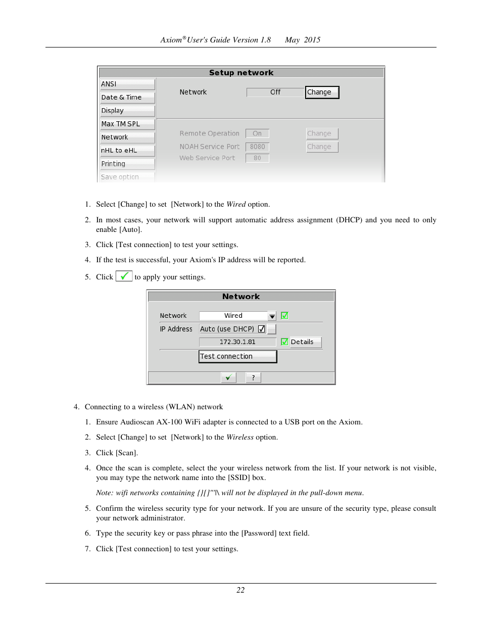 Audioscan Axiom User Manual | Page 22 / 130