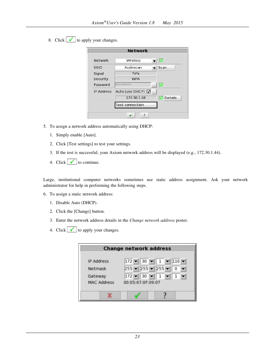 Audioscan Axiom User Manual | Page 23 / 130