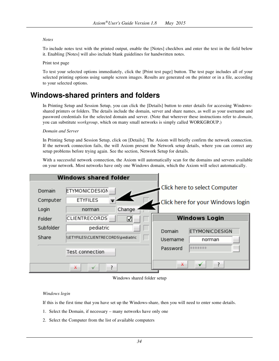 Windows-shared printers and folders | Audioscan Axiom User Manual | Page 34 / 130
