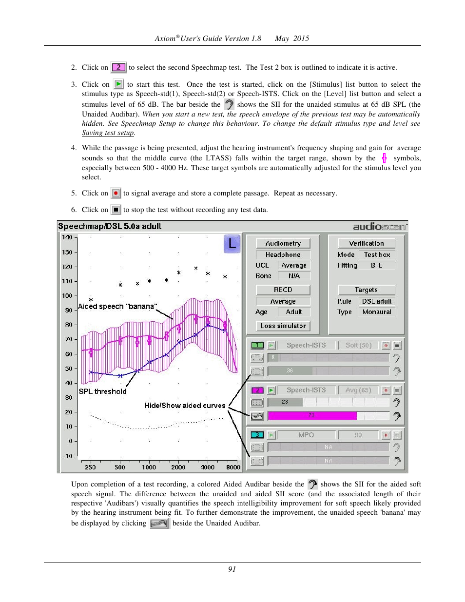 Adjusting the maximum output level | Audioscan Axiom User Manual | Page 91 / 130