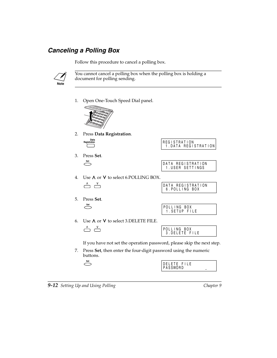 Canceling a polling box -12, Canceling a polling box | Canon H12157 User Manual | Page 222 / 359