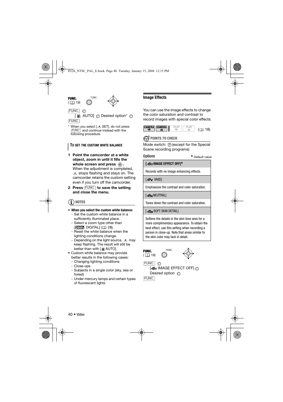 Image effects | Canon DC301 User Manual | Page 40 / 87