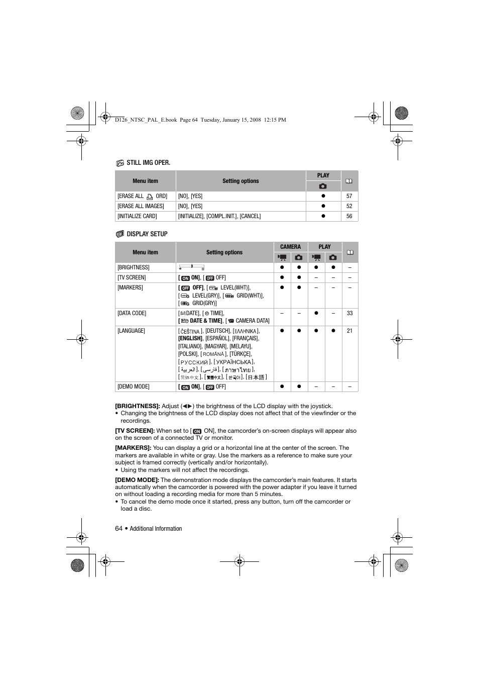 Canon DC301 User Manual | Page 64 / 87