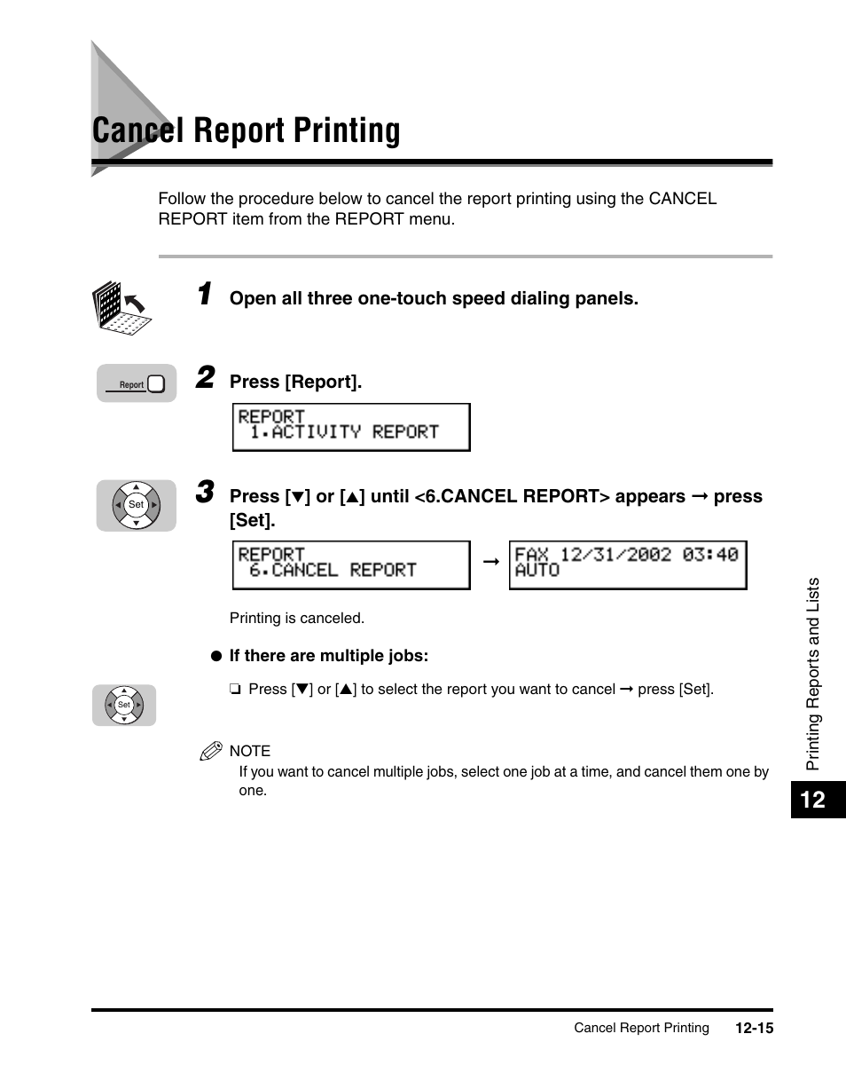 Cancel report printing, Cancel report printing -15 | Canon 700 Series User Manual | Page 312 / 365