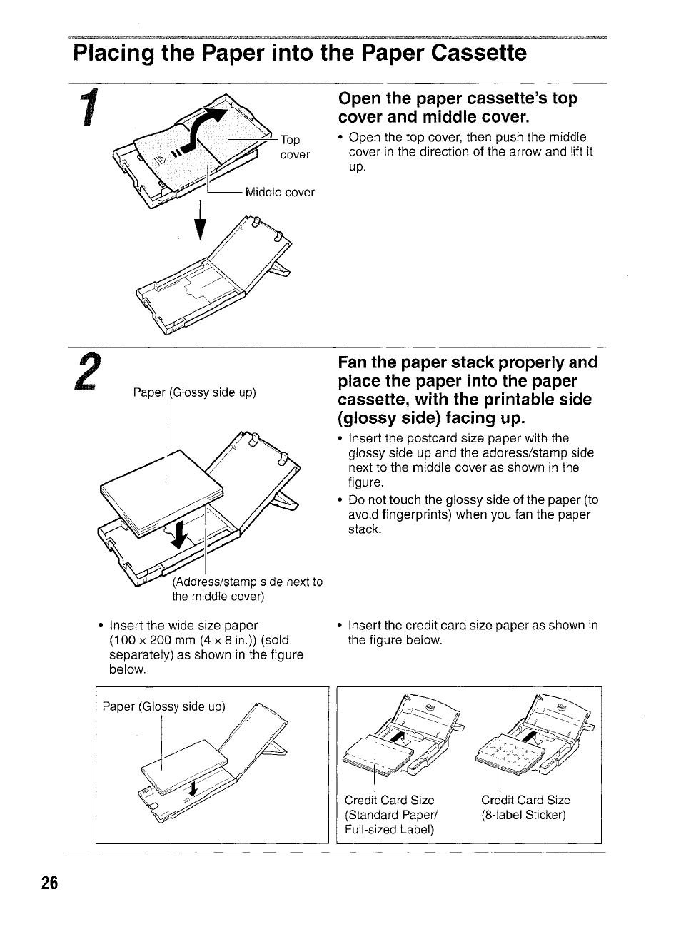 Placing paper into paper holder | Canon SELPHY CP400 User Manual | Page 27 / 97