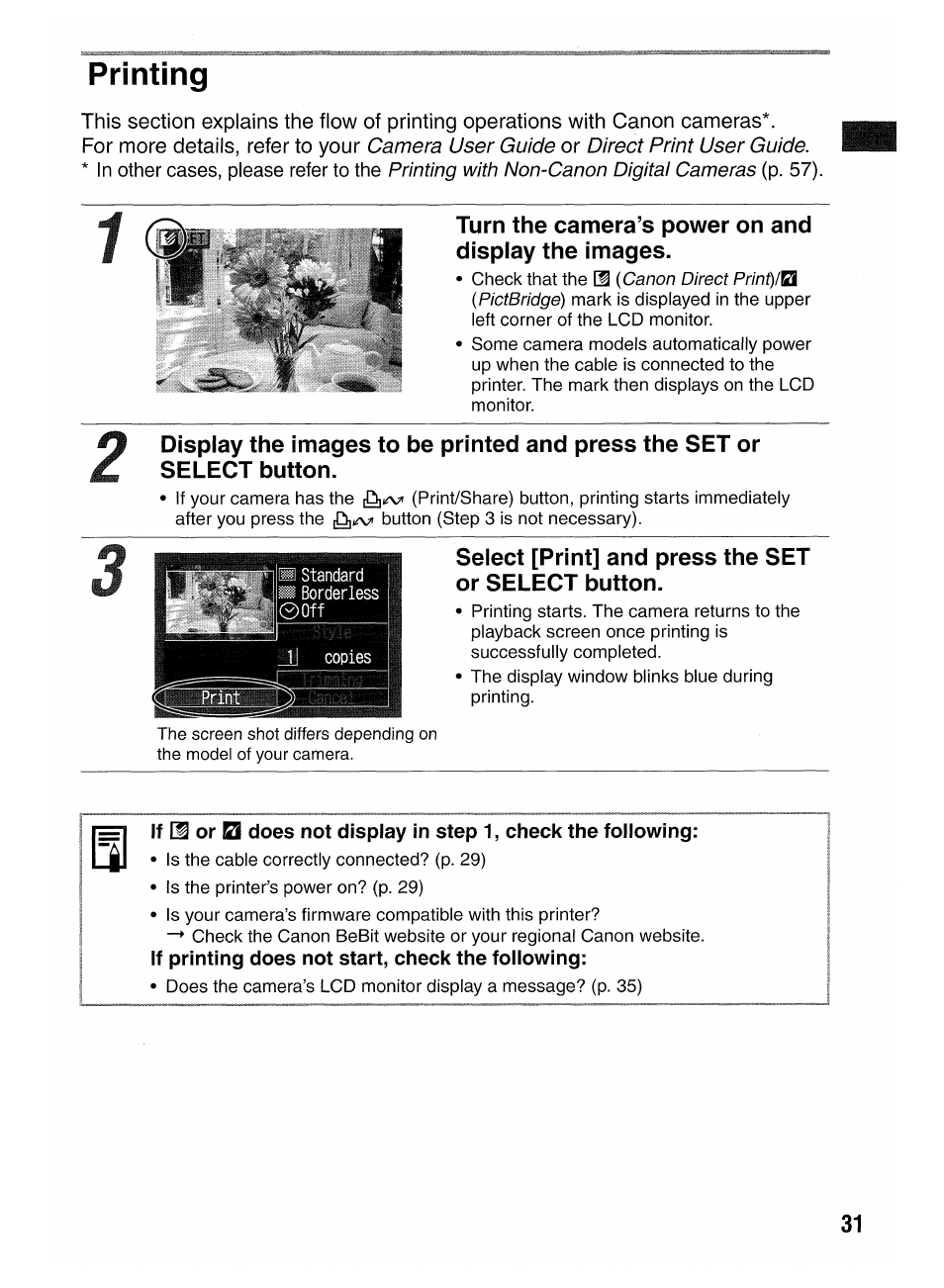 Printing | Canon SELPHY CP400 User Manual | Page 32 / 97
