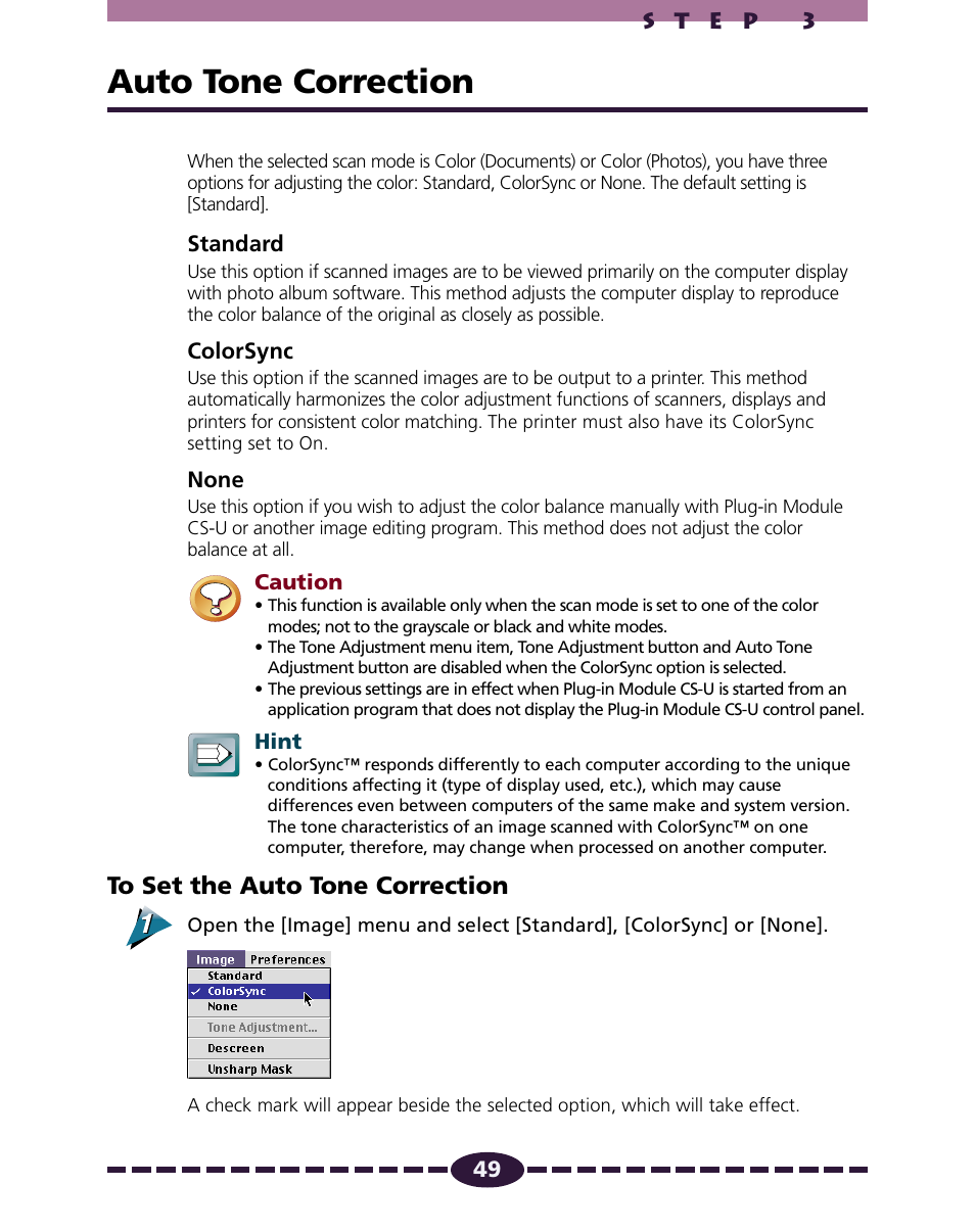 Auto tone correction, P. 49 | Canon N650U User Manual | Page 49 / 67
