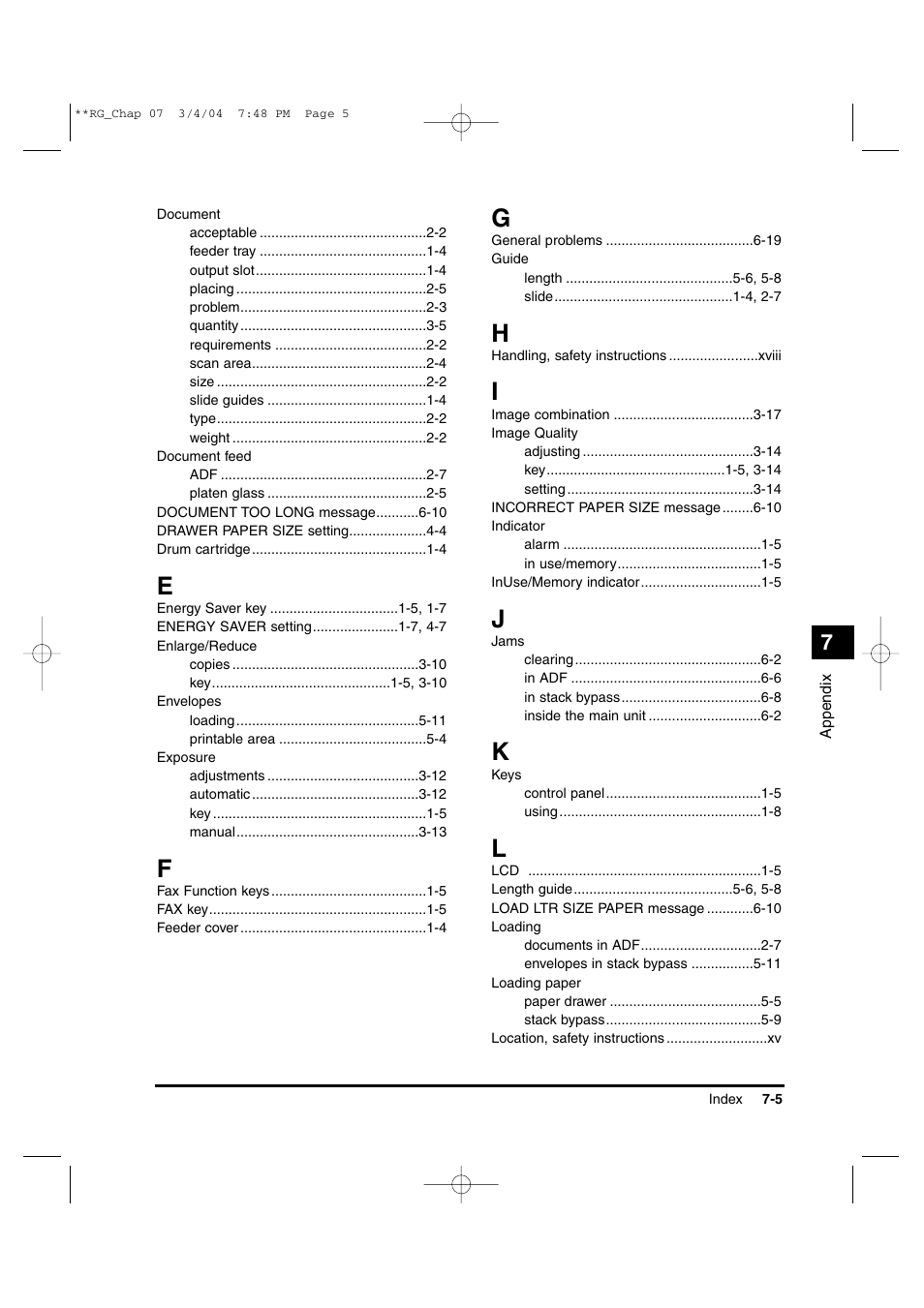 Canon IMAGERUNNER 1670F User Manual | Page 128 / 134