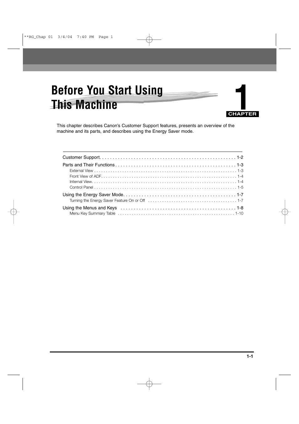 Before you start using this machine | Canon IMAGERUNNER 1670F User Manual | Page 22 / 134