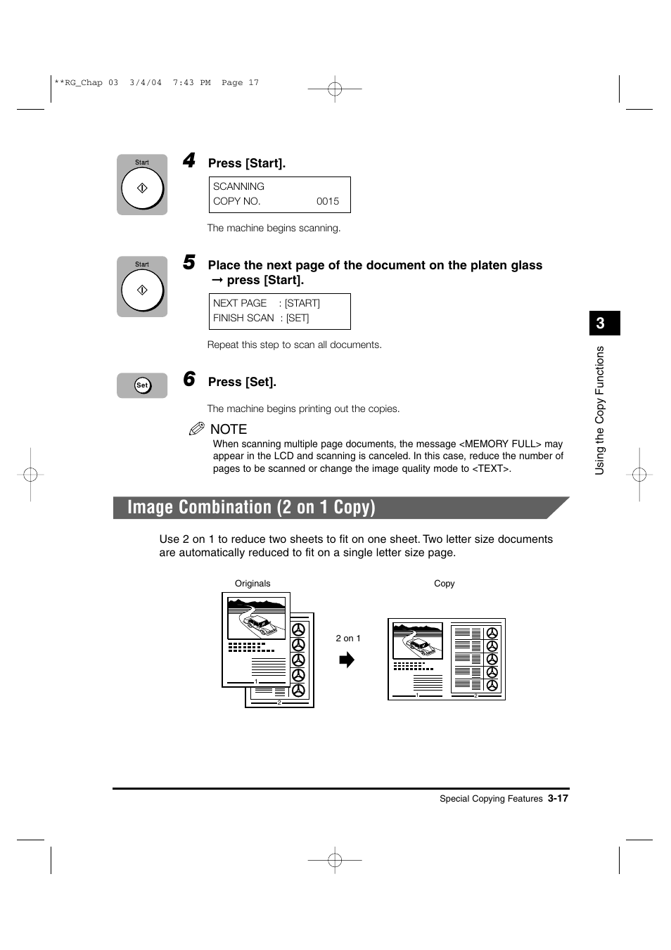 Image combination (2 on 1 copy) | Canon IMAGERUNNER 1670F User Manual | Page 58 / 134