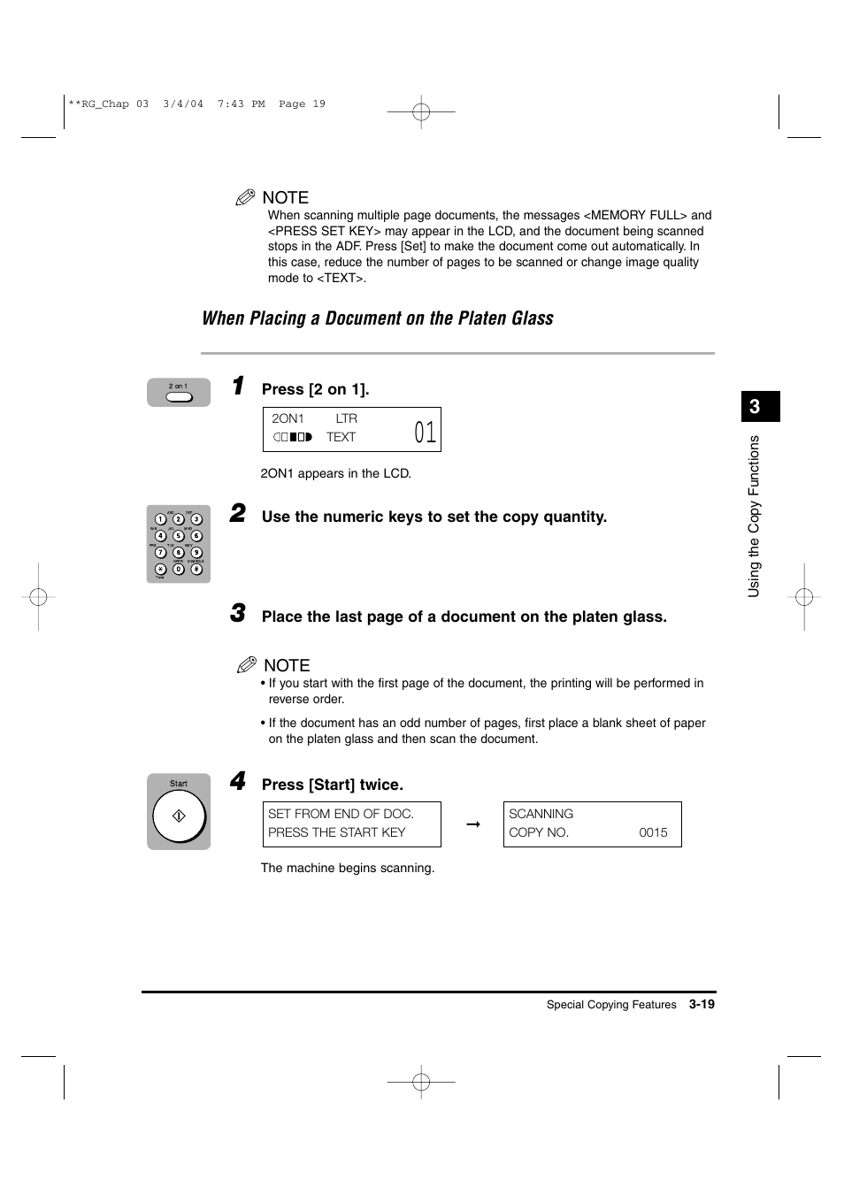 When placing a document on the platen glass | Canon IMAGERUNNER 1670F User Manual | Page 60 / 134