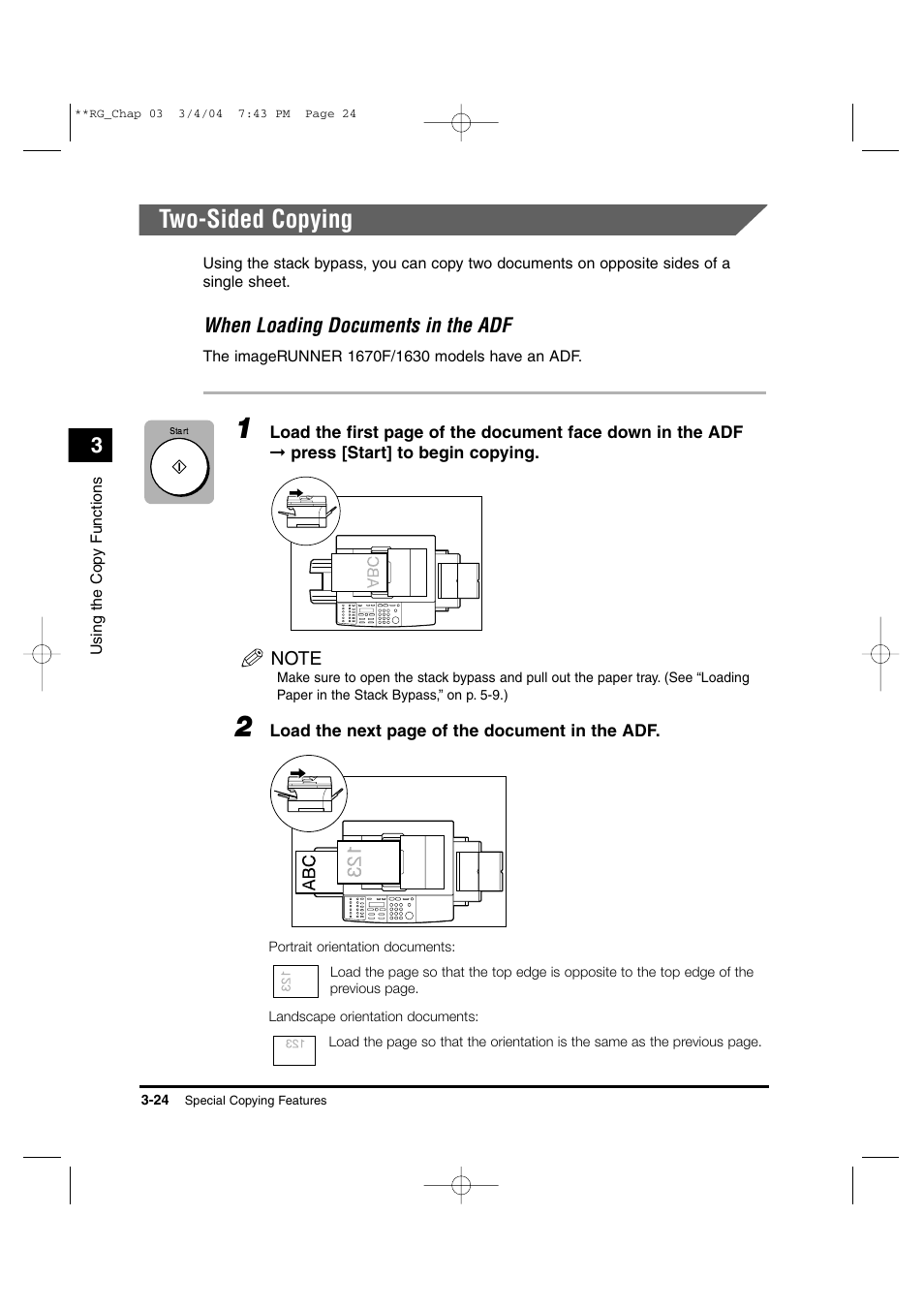 Two-sided copying | Canon IMAGERUNNER 1670F User Manual | Page 65 / 134
