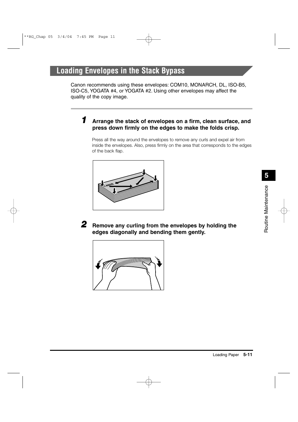 Loading envelopes in the stack bypass | Canon IMAGERUNNER 1670F User Manual | Page 88 / 134