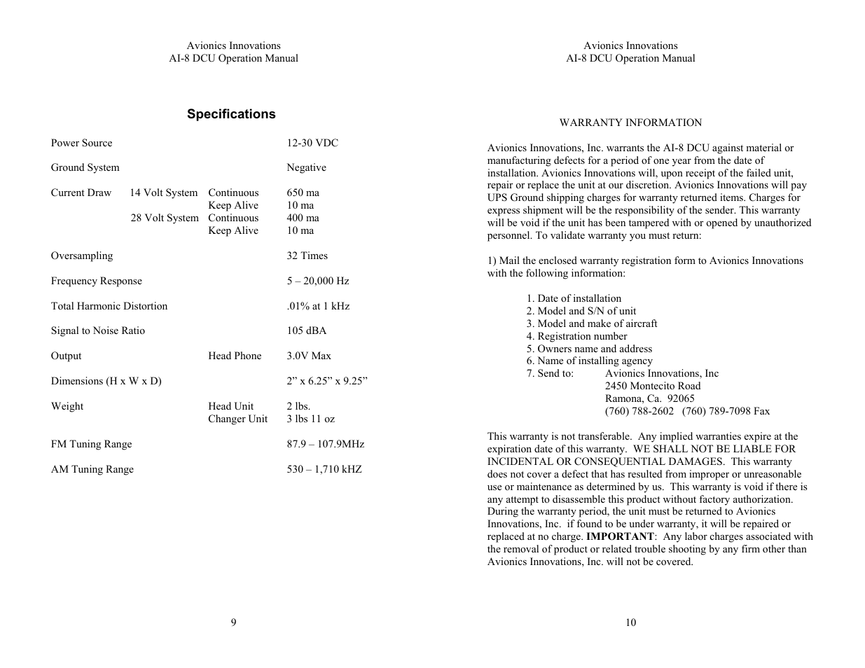 Manual and seek tuning, Cd changer basics | Avionics Innovations AI 8-DCU P/N: 11001 Operation Manual User Manual | Page 5 / 7