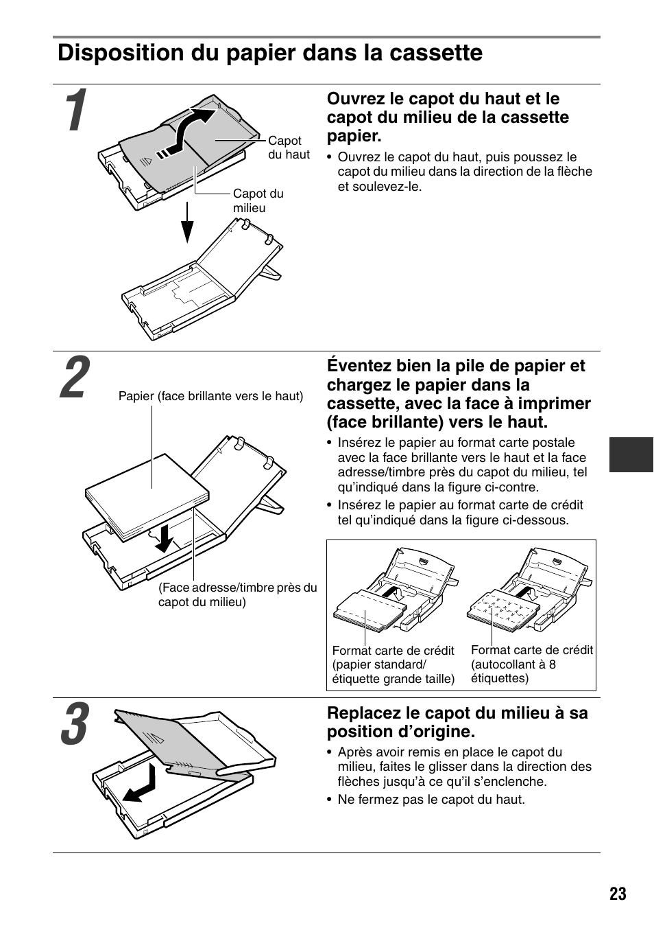 Disposition du papier dans la cassette | Canon CDI-M113-010 User Manual | Page 124 / 154