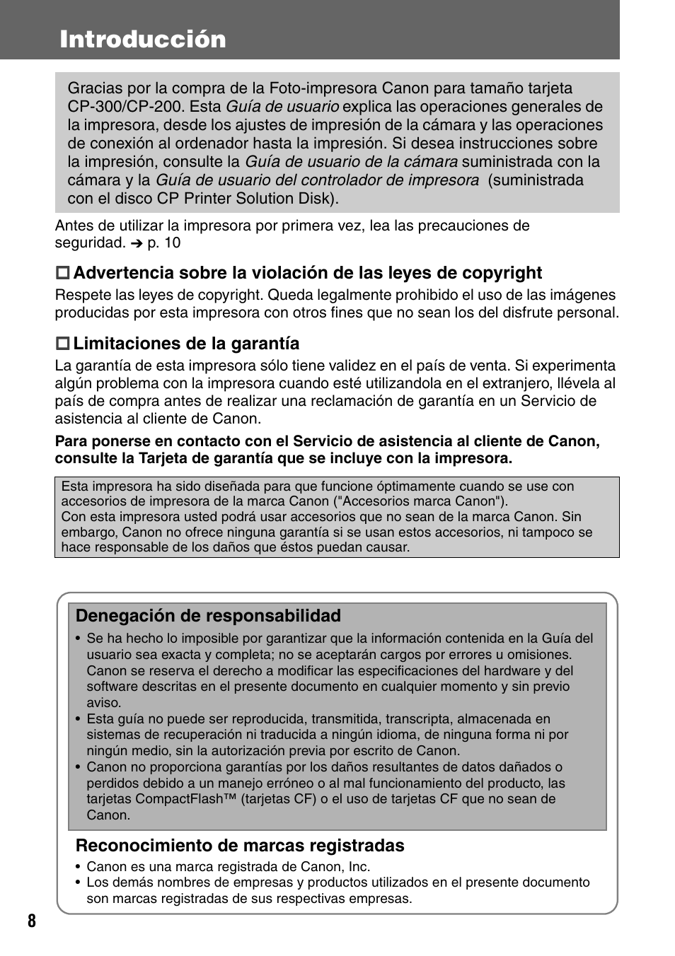 Introducción | Canon CDI-M113-010 User Manual | Page 59 / 154