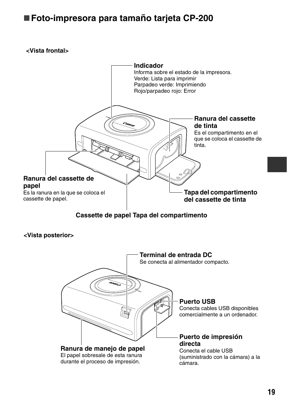 Foto-impresora para tama, O tarjeta cp-200 | Canon CDI-M113-010 User Manual | Page 70 / 154