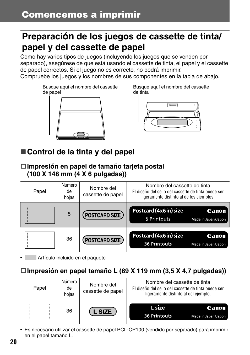 Comencemos a imprimir preparaci, Control de la tinta y del papel | Canon CDI-M113-010 User Manual | Page 71 / 154