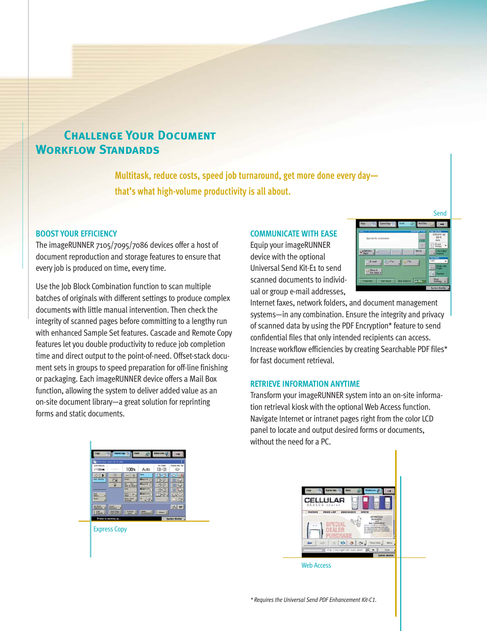 Challenge your document workflow standards | Canon IMAGERUNNER 7086 User Manual | Page 6 / 14