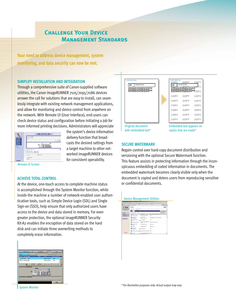 Challenge your device management standards | Canon IMAGERUNNER 7086 User Manual | Page 8 / 14