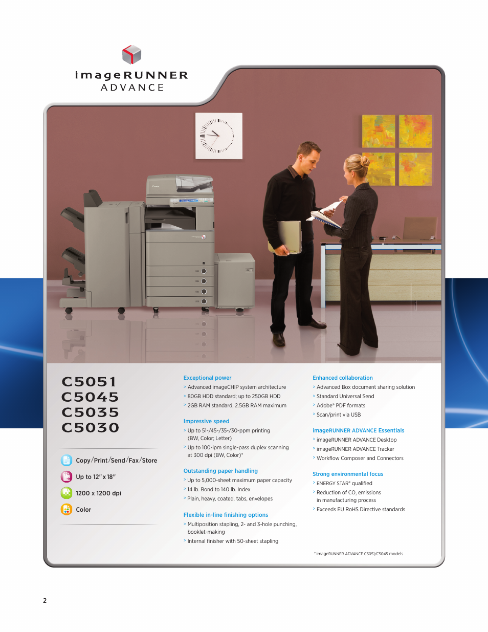 Canon IMAGERUNNER ADVANCE C5051 User Manual | Page 2 / 12