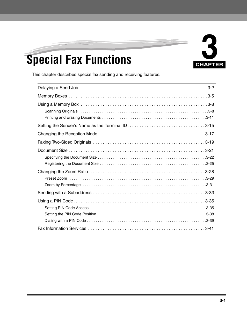Special fax functions, Chapter 3 | Canon IMAGERUNNER 2230 User Manual | Page 109 / 352