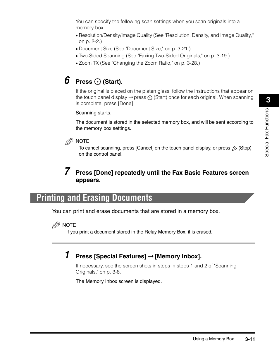 Printing and erasing documents, Printing and erasing documents -11 | Canon IMAGERUNNER 2230 User Manual | Page 119 / 352