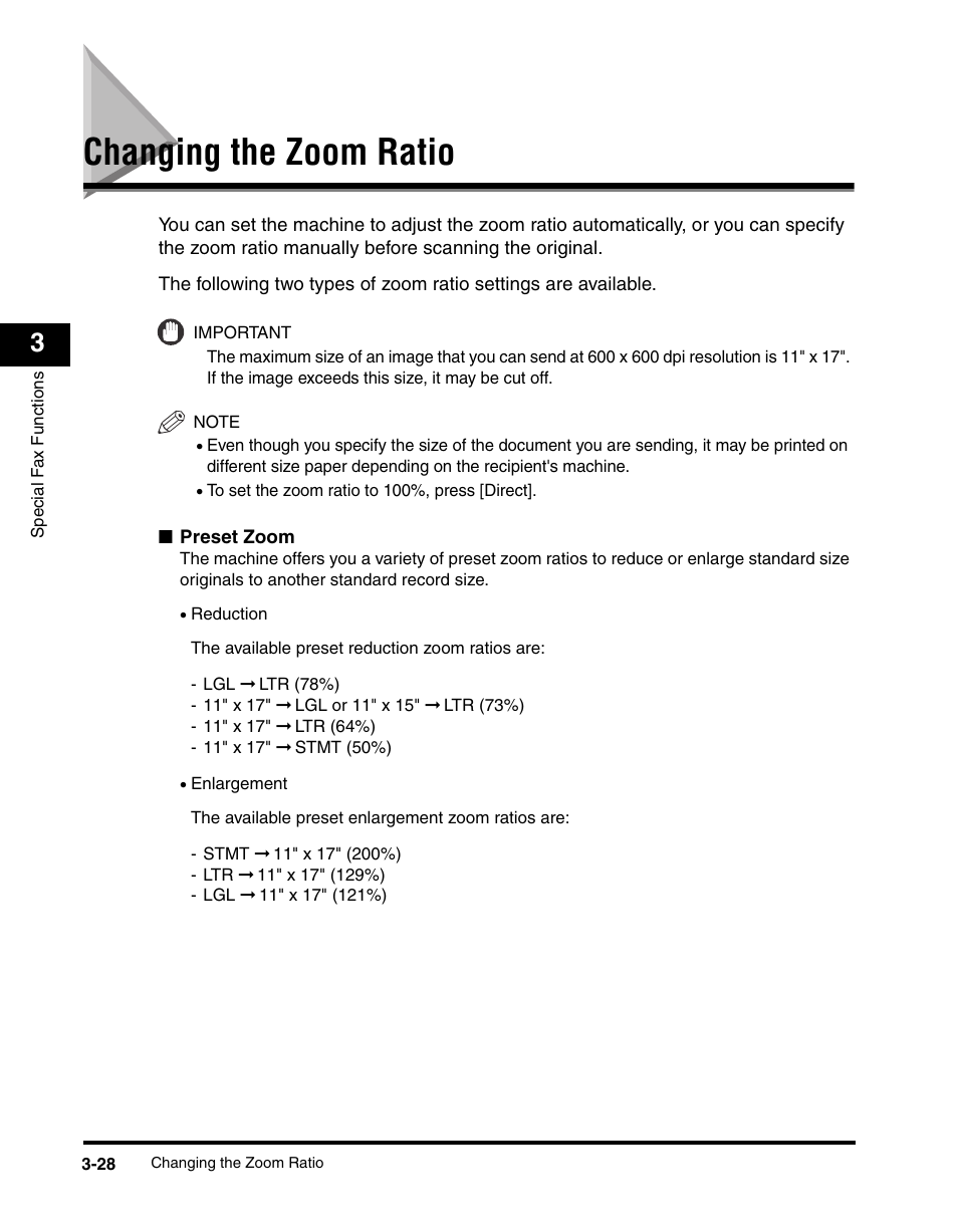 Changing the zoom ratio, Changing the zoom ratio -28, See p. 3-28 | See "changing the zoom ratio, On p. 3-28.) | Canon IMAGERUNNER 2230 User Manual | Page 136 / 352