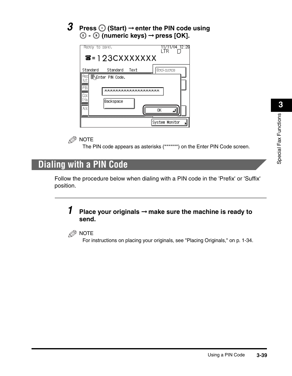 Dialing with a pin code, Dialing with a pin code -39 | Canon IMAGERUNNER 2230 User Manual | Page 147 / 352