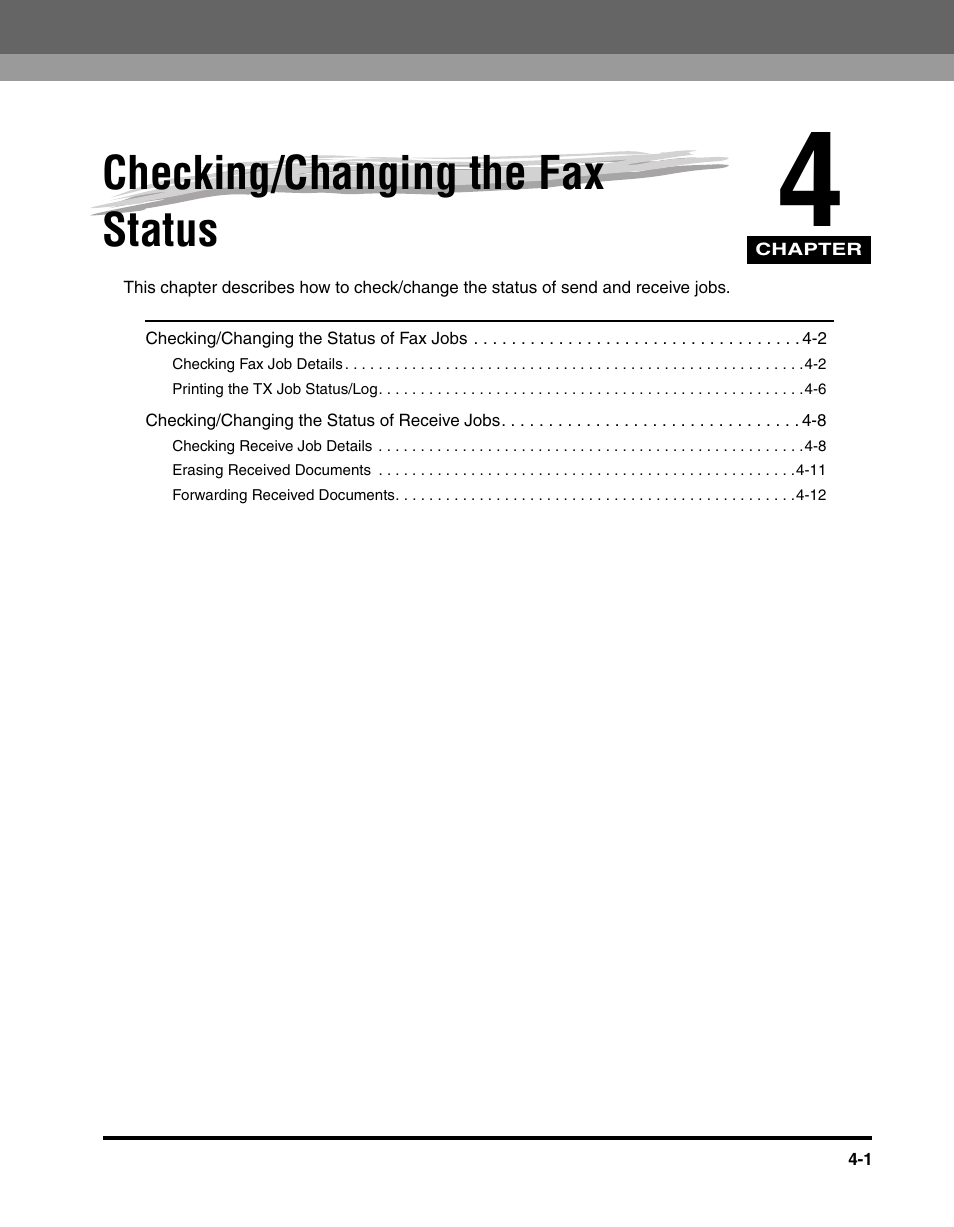 Checking/changing the fax status, Chapter 4 | Canon IMAGERUNNER 2230 User Manual | Page 153 / 352