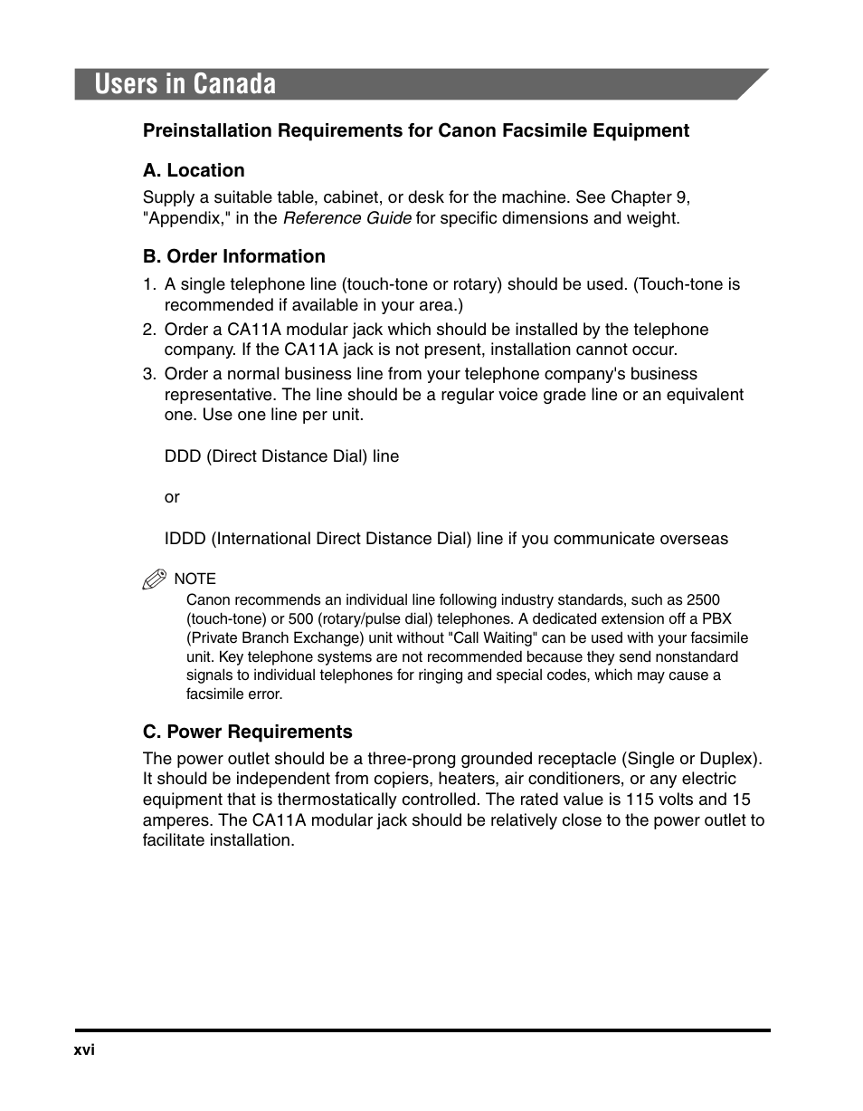 Users in canada | Canon IMAGERUNNER 2230 User Manual | Page 18 / 352