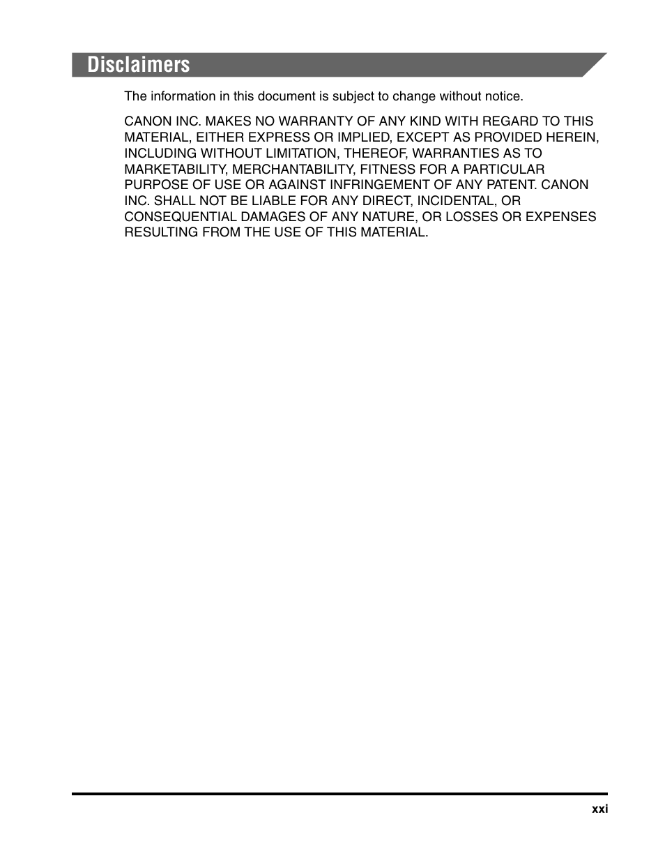 Disclaimers | Canon IMAGERUNNER 2230 User Manual | Page 23 / 352